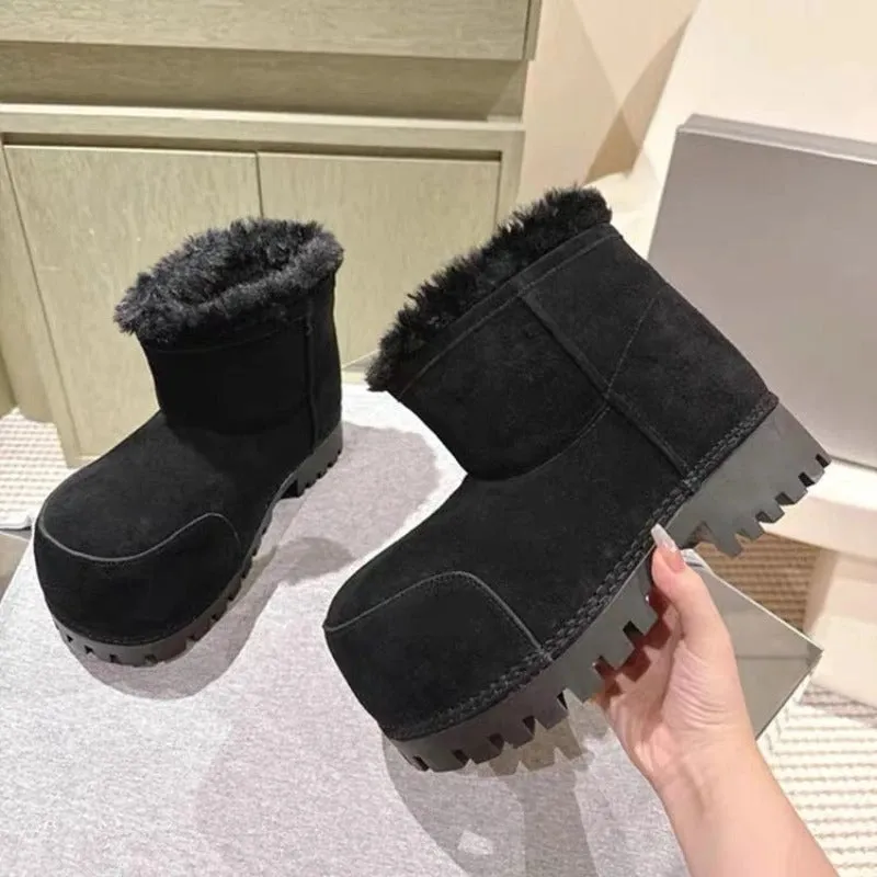 Ashore Shop Women's Winter Comfortable and Warm Big Toe Boots short and long version boots