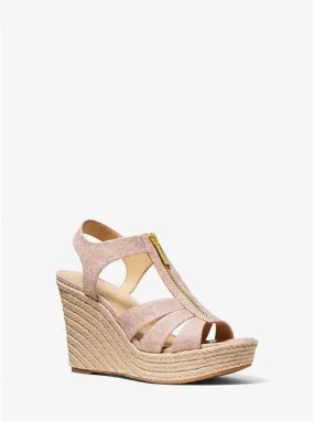 Berkley Logo Jacquard Wedge Sandal