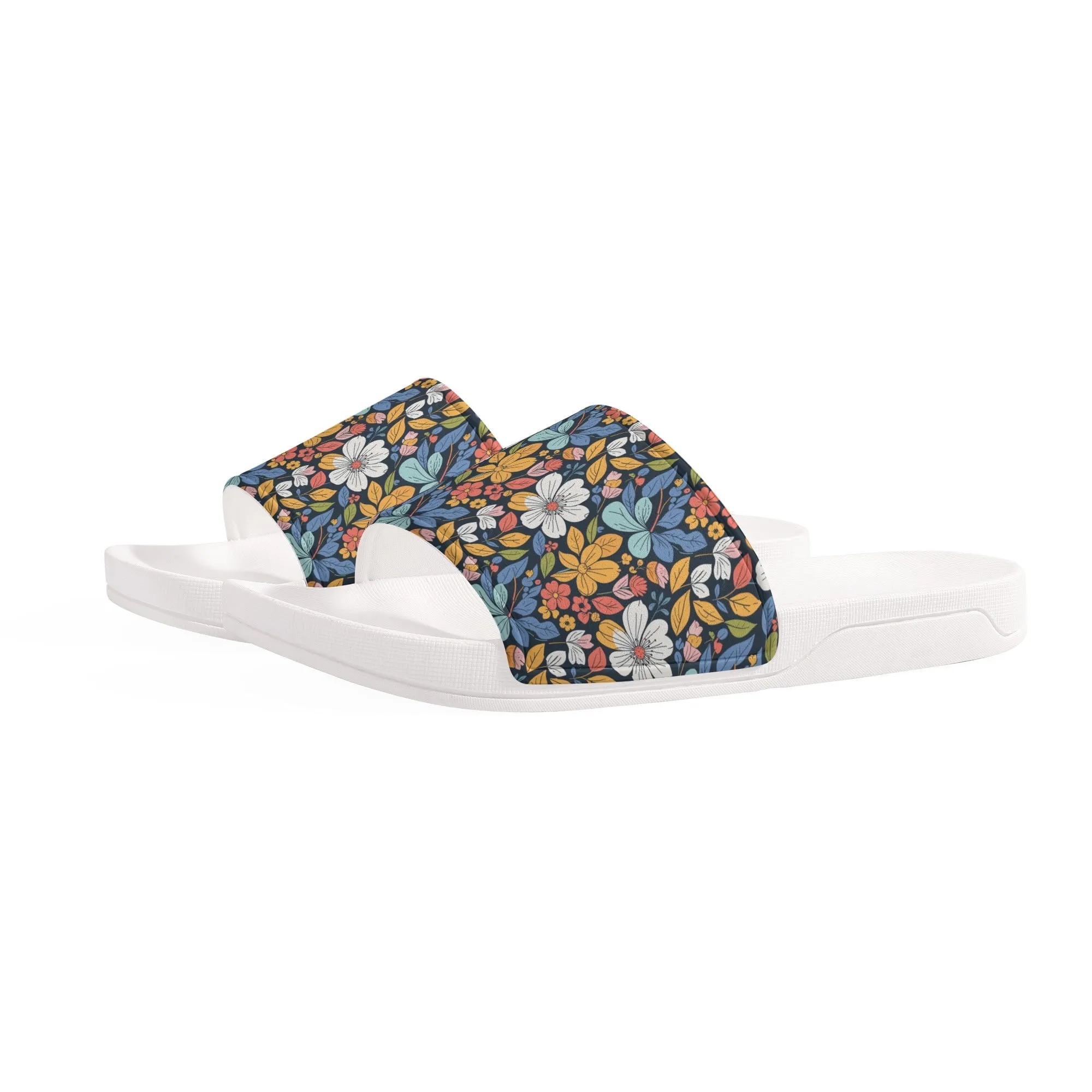 Bright Flowers Mens Slide Sandals