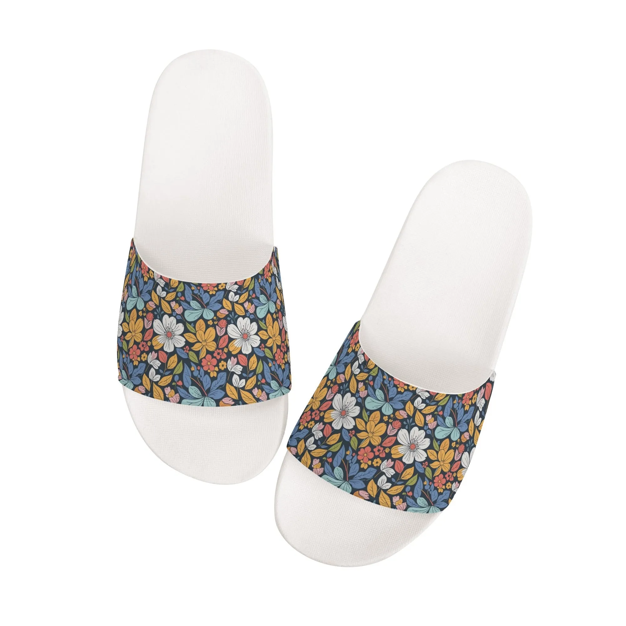 Bright Flowers Mens Slide Sandals