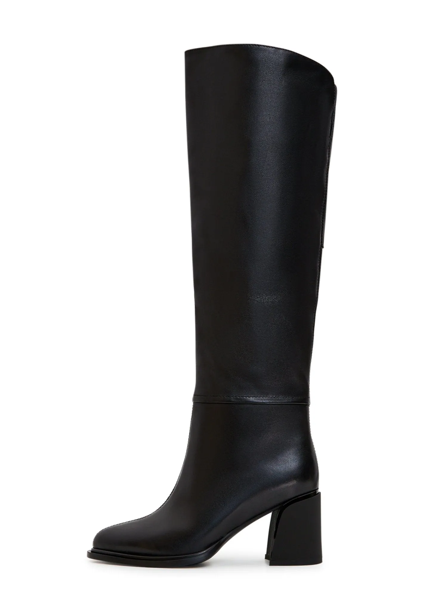 Classic Block Heel Boots - Black