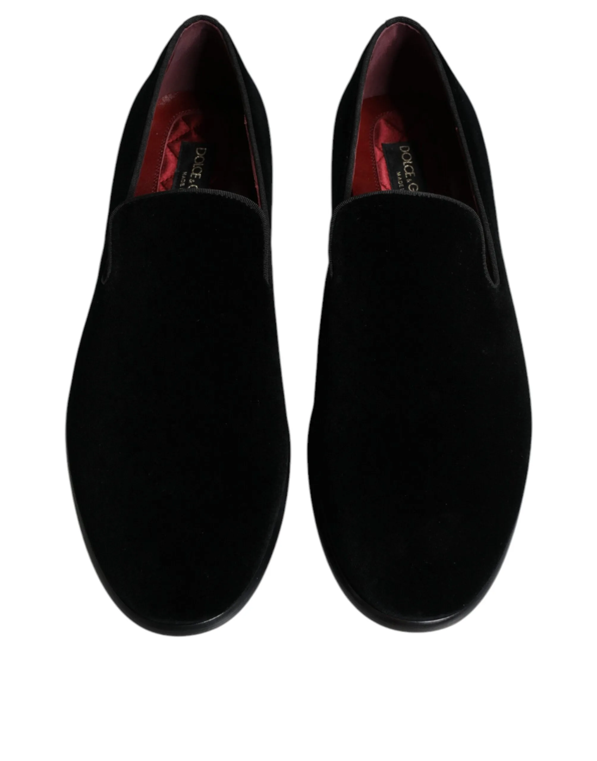 Dolce & Gabbana Black Suede Leather Slippers Loafers Shoes