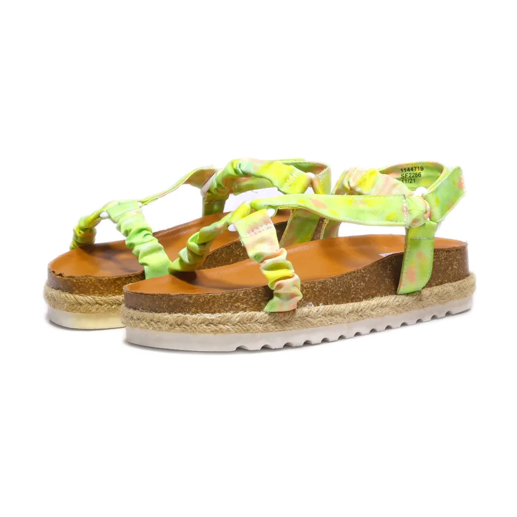 Dolce Vita Platform Sandals Fabric Green Colour For Women