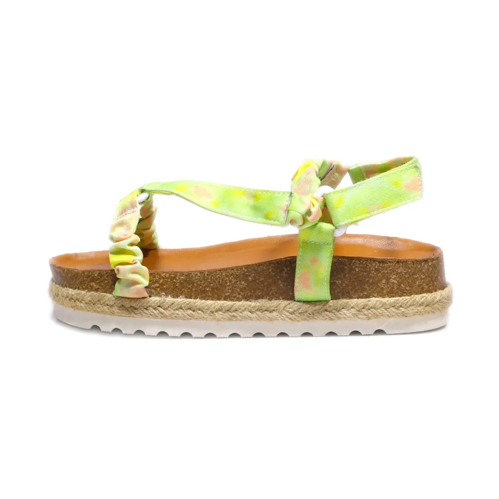 Dolce Vita Platform Sandals Fabric Green Colour For Women