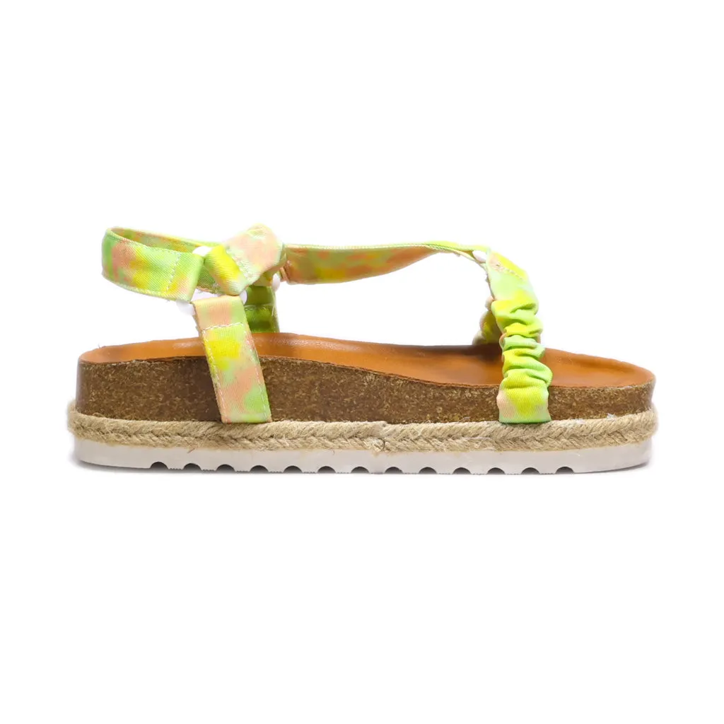 Dolce Vita Platform Sandals Fabric Green Colour For Women