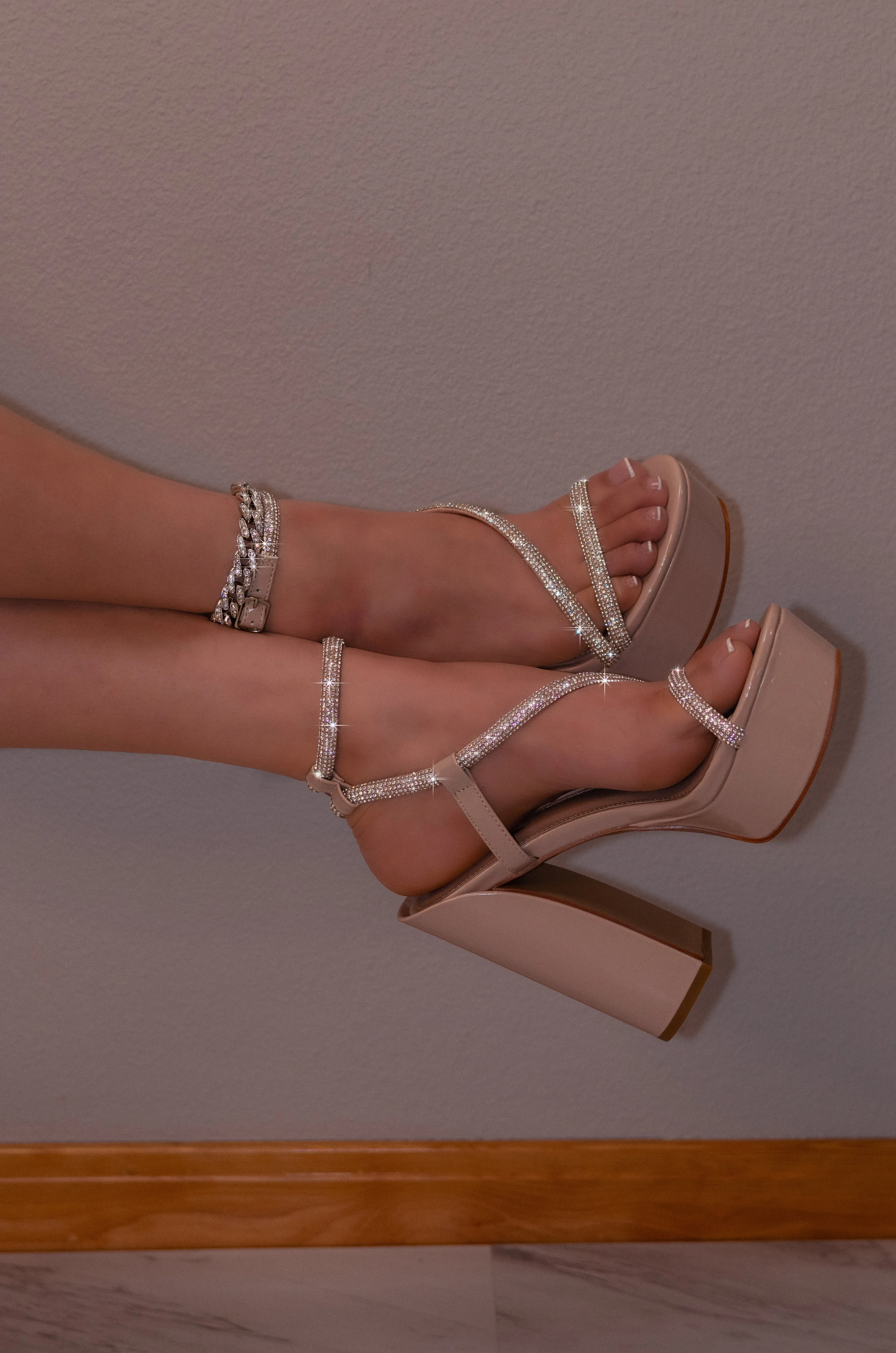 Empire - Embellished Strap High Heels