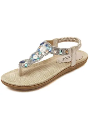 Flat Sandals Rhinestone Beach Sandals Women Shoes