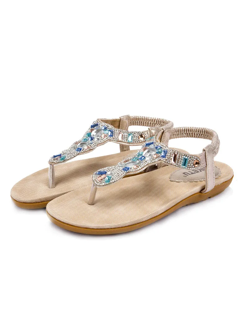 Flat Sandals Rhinestone Beach Sandals Women Shoes