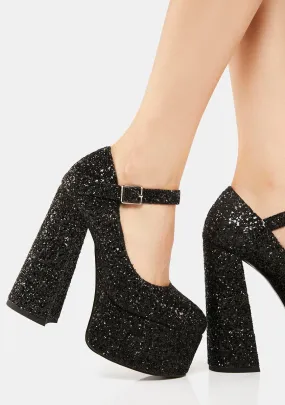 Glam Bash Glitter Platform Mary Janes