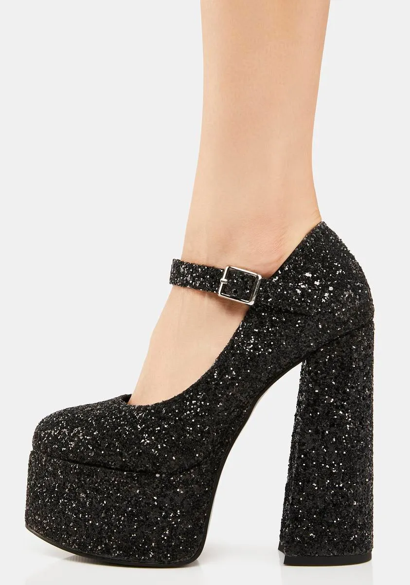 Glam Bash Glitter Platform Mary Janes