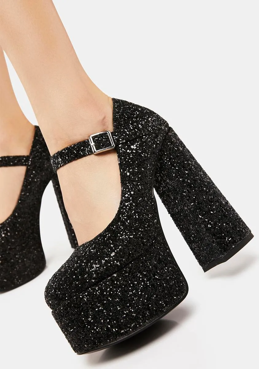 Glam Bash Glitter Platform Mary Janes