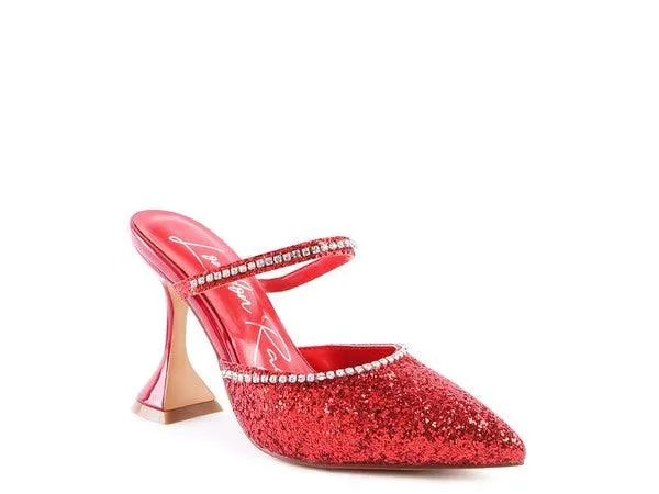 Iris Glitter Spool Heel Sandal