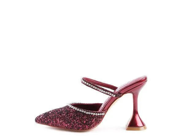 Iris Glitter Spool Heel Sandal