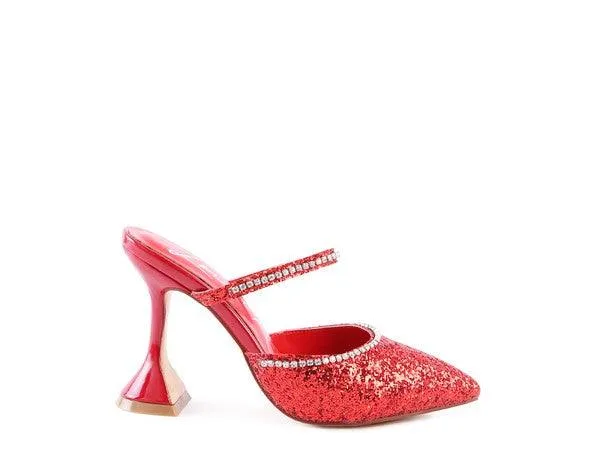 Iris Glitter Spool Heel Sandal