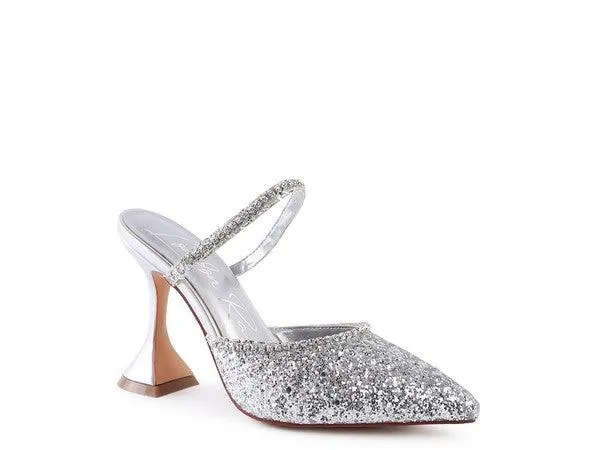 Iris Glitter Spool Heel Sandal