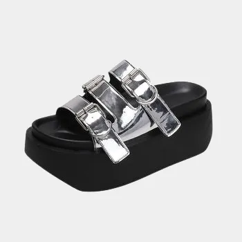 Joskaa 2024 New Silver Chunky Sandals