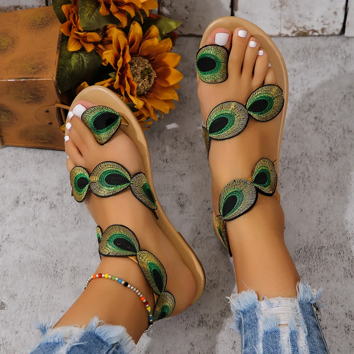 Luna Peacock Sandals