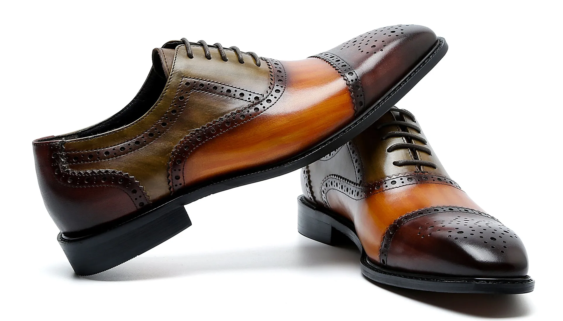 Men's Brogue Leather Colorful Oxford