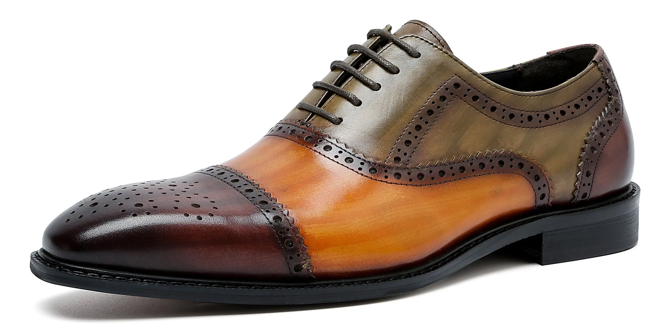 Men's Brogue Leather Colorful Oxford