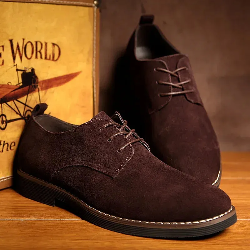 Men's Casual Suede Oxford Shoes with Laces | Perfect for Everyday Wear