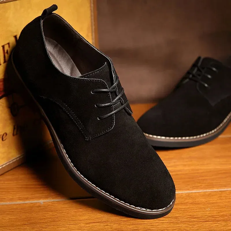 Men's Casual Suede Oxford Shoes with Laces | Perfect for Everyday Wear