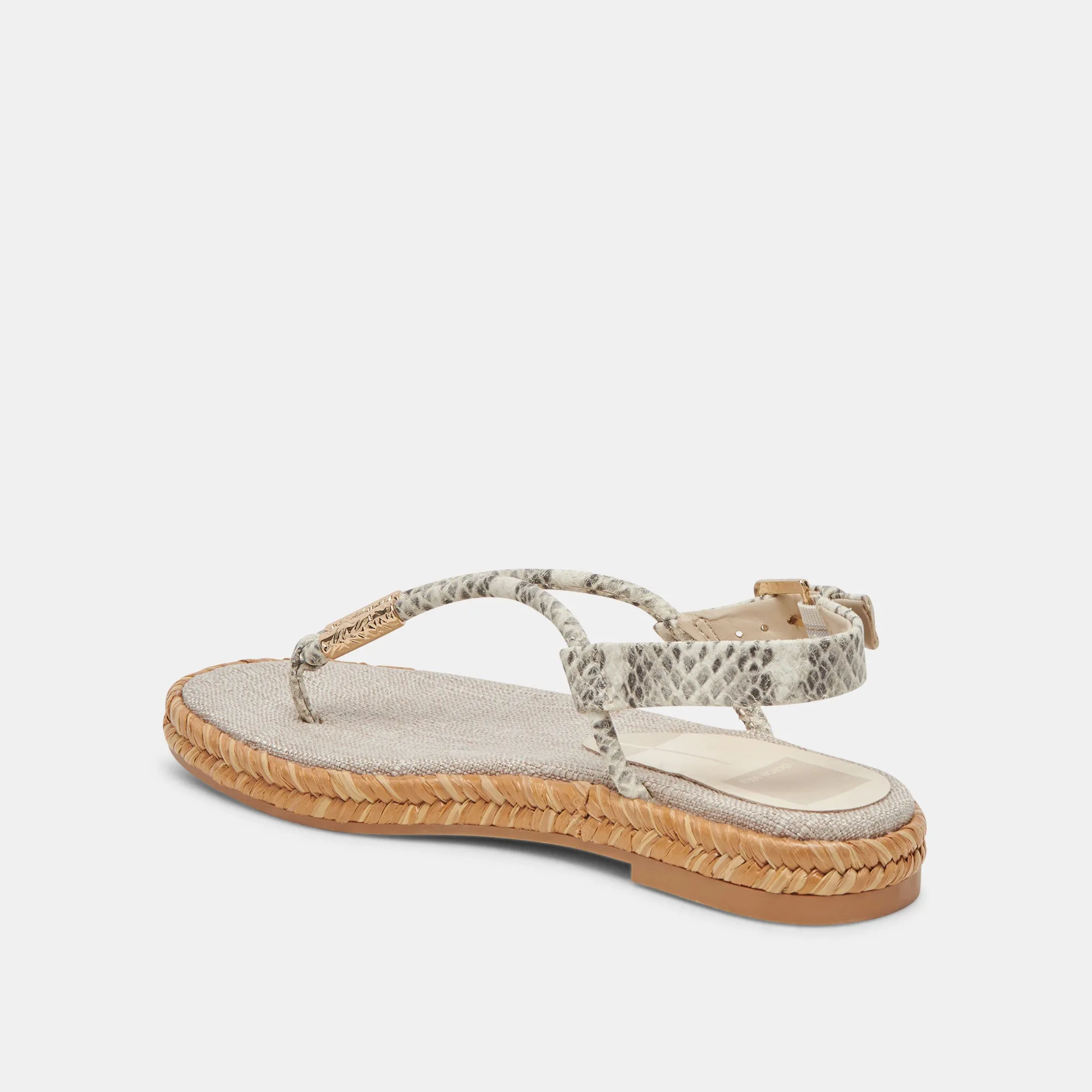 MERYL SANDALS GREY WHITE EMBOSSED LEATHER