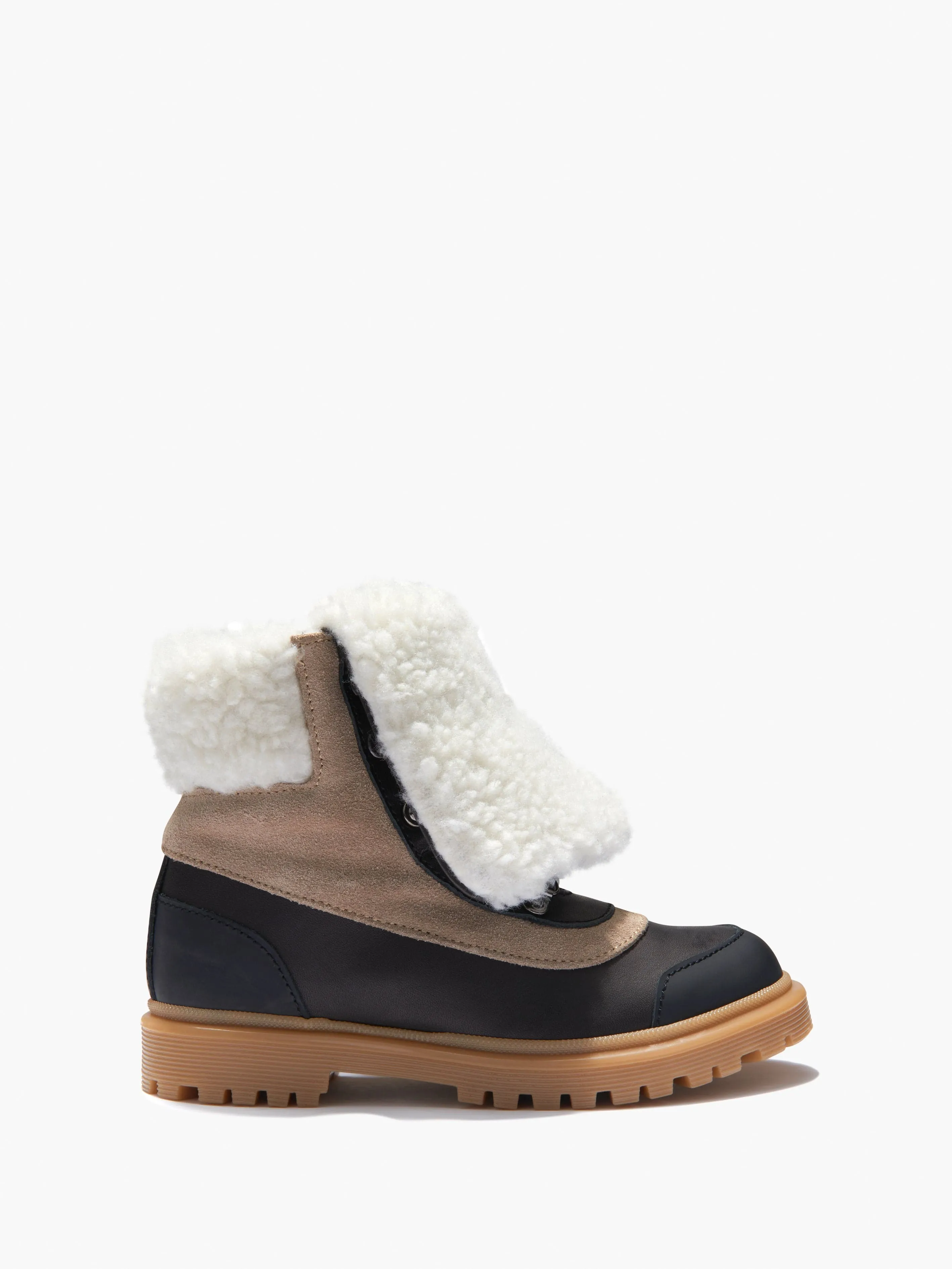 Moncler Leather Fleece Lined Boots