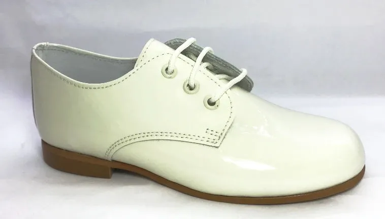 Shawn & Jeffery Pearl Light Cream Patent Oxford Dress Shoe