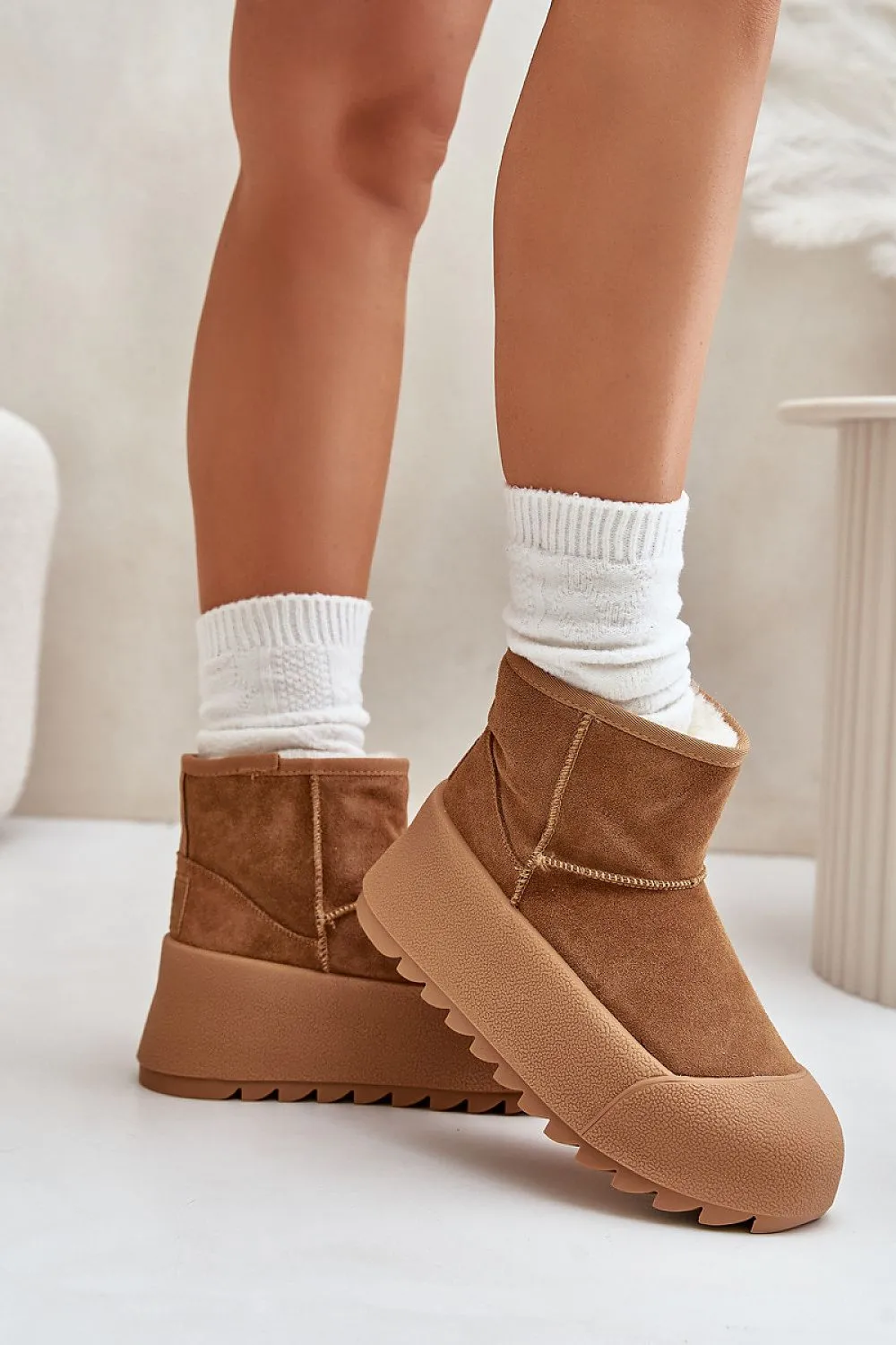 STEP IN STYLE Brown Suede European Women's Snow boots