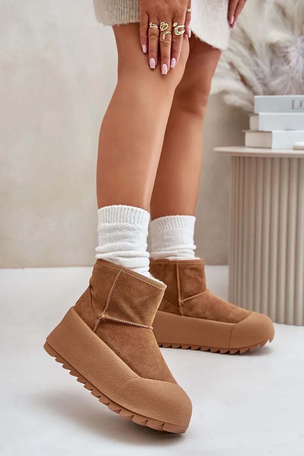 STEP IN STYLE Brown Suede European Women's Snow boots