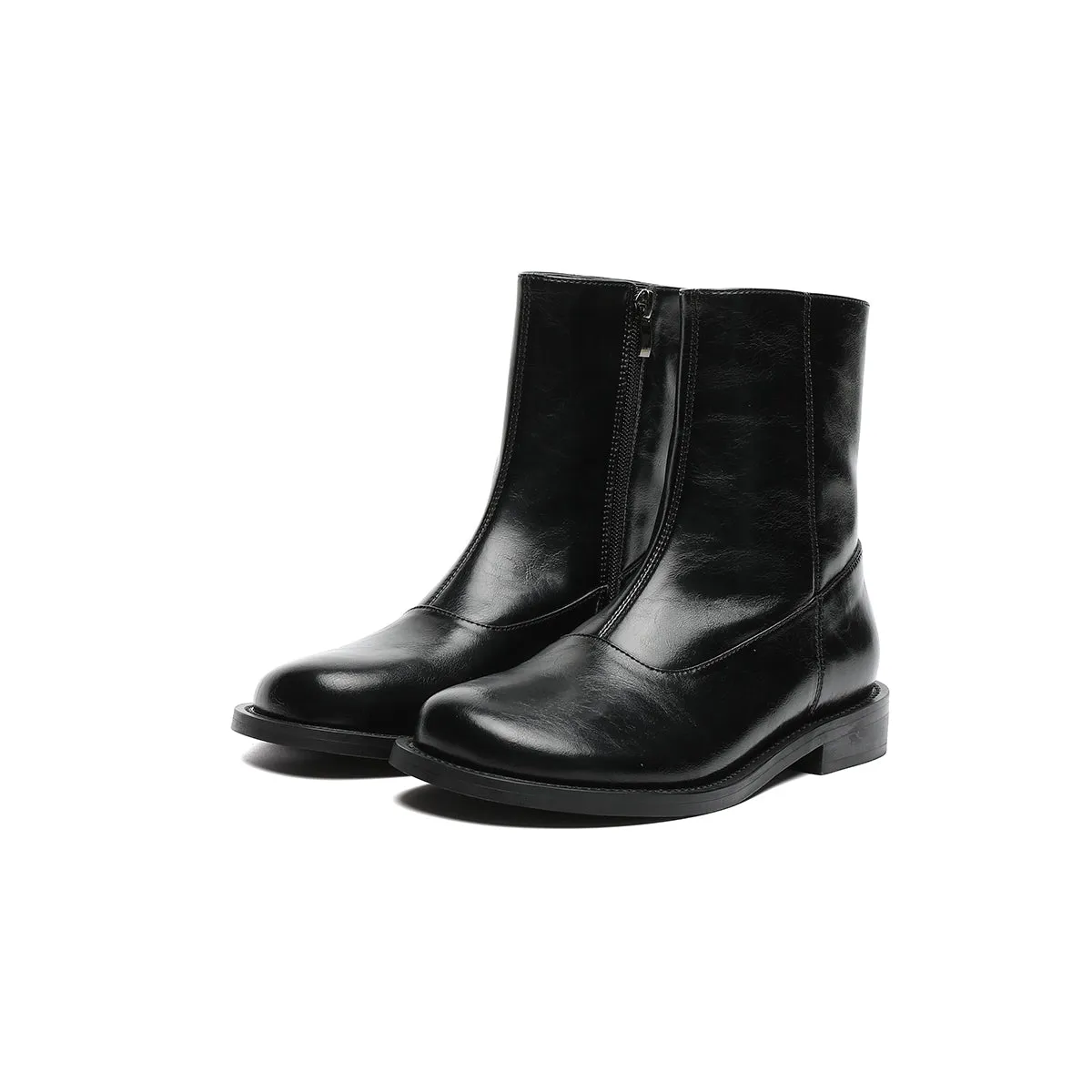 Versatile Flat Fleece-Lined Martin Mid-Calf Boots