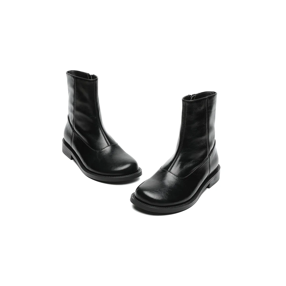 Versatile Flat Fleece-Lined Martin Mid-Calf Boots