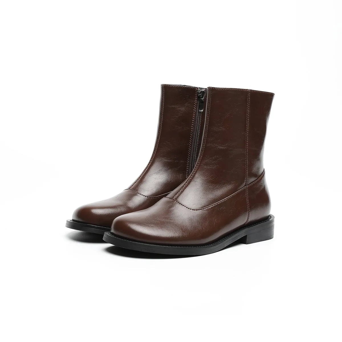 Versatile Flat Fleece-Lined Martin Mid-Calf Boots